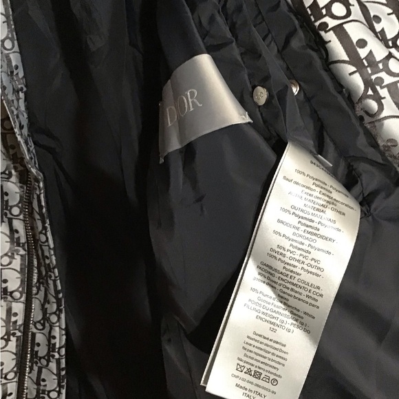 Mens Monogram Dior puffer jacket/silver technical - Picture 3 of 5